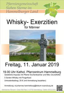 Mit diesem Plakat wirbt Pfarrer Thomas Eschenbacher für seine "Whisky-Exerzitien".