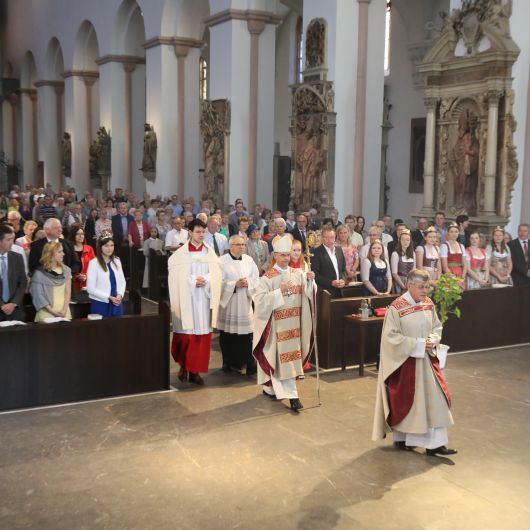 Bischof Dr. Franz Jung feierte am Sonntag, 2. Juni, mit Vertretern des fränkischen Weinbauverbands einen Gottesdienst im Würzburger Kiliansdom.