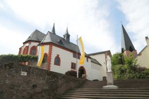Wallfahrtskirche Mariä Himmelfahrt Hessenthal. In diesem Jahr sind aufgrund der Corona-Schutzmaßnahmen keine Wallfahrten möglich, manche Gemeinden bieten jedoch Alternativen an. 