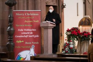 Bischof Dr. Franz Jung sprach in der Marienkapelle bei der weihnachtlichen Andacht von Sant'Egidio.