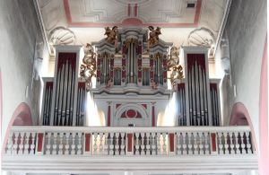 Die Orgel der Pfarrkirche Sankt Kilian in Mellrichstadt.