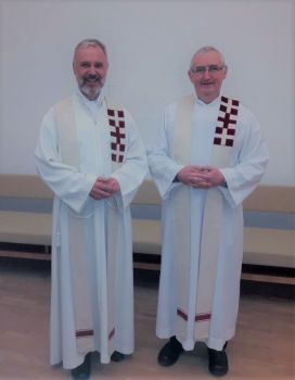 Provinzial Pater Dr. Martin Leitgöb und Vikar Pater Fritz Vystrcil (rechts). 