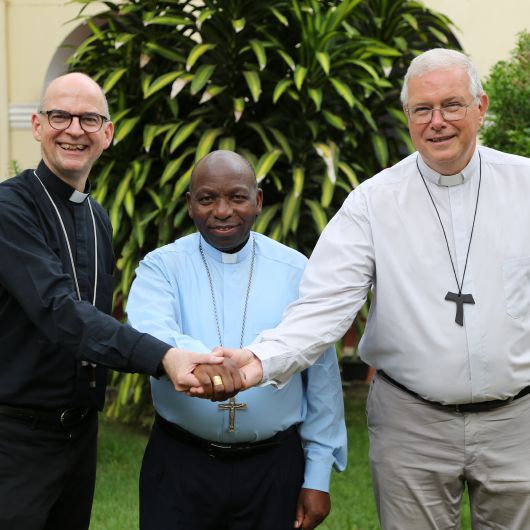 Partnerschaftsbesuch im brasilianischen Bistum Óbidos im Januar 2023 (von links): Bischof Dr. Franz Jung, Bischof John Ndimbo, und Bischof Bernardo Johannes Bahlmann.