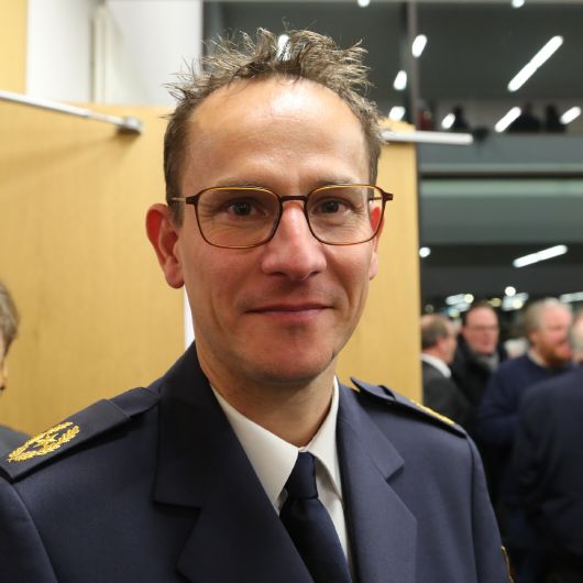 Holger Baumbach, Polizeivizepräsident Unterfranken, betont nach dem Vortrag die Verantwortung der Polizei für die Sicherheit der Bürgerinnen und Bürger, die ihn und seine Leute ansporne.