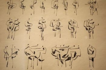 Ein Ausschnitt aus "Mischwesen", Zeichnungen im Brief- beziehungsweise Zeilenformat.
